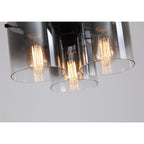 Sweden 3Lt Flush Ceiling Light In Matt Black With Smoked Glass 88911-3BK