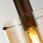 Sweden Single Ceiling Pendant Light In Mocha And Amber Glass 88910-1MO
