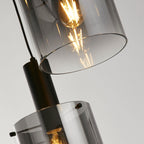 Sweden 3Lt Cluster Ceiling Pendant In Matt Black With Smoked Ombre Glass 88910-3BK