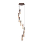 Sweden II 8Lt Cluster Ceiling Pendant In Mocha Finish With Amber Glass 88920-8MO