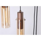 Sweden II 8Lt Cluster Ceiling Pendant In Mocha Finish With Amber Glass 88920-8MO
