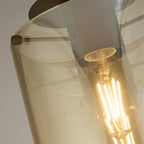 Sweden Single Flush Ceiling Light In Mocha Finish With Amber Glass 88911-1MO