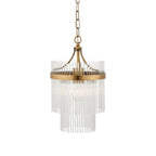 Marietta Single Ceiling Pendant Light In Antique Brass With Clear Glass 112572