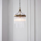 Marietta Single Ceiling Pendant Light In Antique Brass With Clear Glass 112572