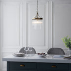 Marietta Single Ceiling Pendant Light In Antique Brass With Clear Glass 112572