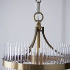 Marietta Single Ceiling Pendant Light In Antique Brass With Clear Glass 112572