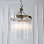 Marietta Single Ceiling Pendant Light In Antique Brass With Clear Glass 112572