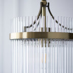 Marietta Single Ceiling Pendant Light In Antique Brass With Clear Glass 112572
