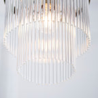 Marietta Single Ceiling Pendant Light In Antique Brass With Clear Glass 112572