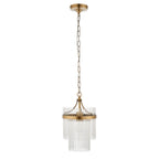 Marietta Single Ceiling Pendant Light In Antique Brass With Clear Glass 112572