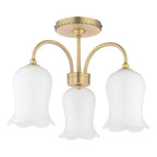 Laura Ashley Lidsell 3 Light Semi-Flush Matt Antique Brass and Opal Glass LA3756648-Q