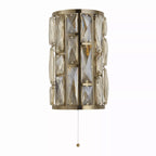 Bijou 2 Light Wall Light In Antique Brass Finish With Crystal Glass 6582-2AB