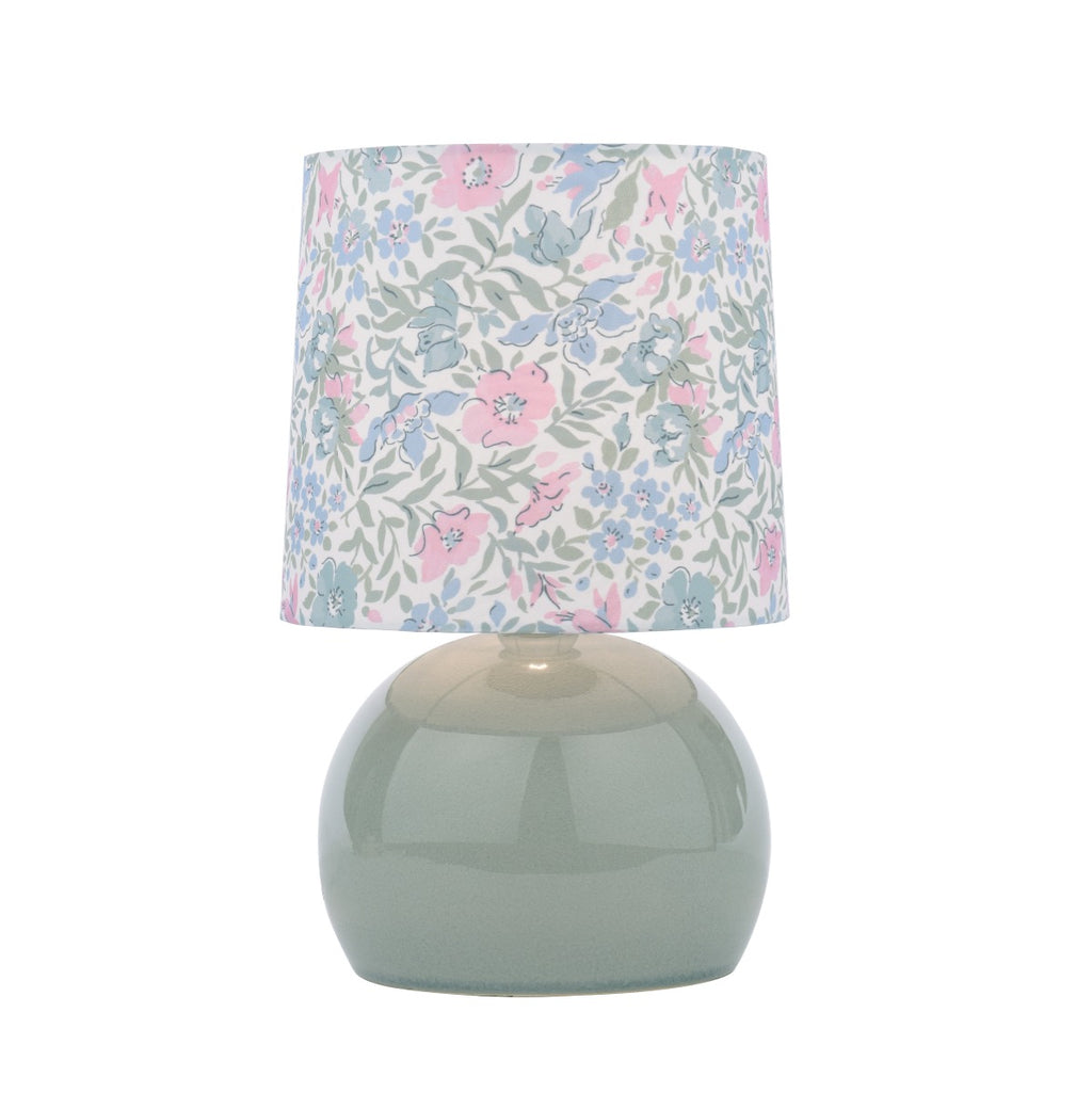 Laura Ashley Sherston Table Lamp Blue Crackle Glaze With Shade LA3756618-Q