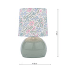 Laura Ashley Sherston Table Lamp Blue Crackle Glaze With Shade LA3756618-Q