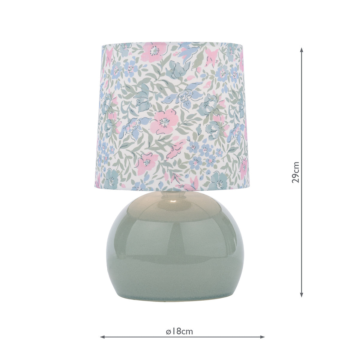 Laura Ashley Sherston Table Lamp Blue Crackle Glaze With Shade LA3756618-Q