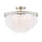 Laura Ashley Caverton 4 Light Semi-Flush Polished Nickel and White Glass LA3756609-Q