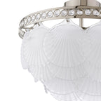 Laura Ashley Caverton 4 Light Semi-Flush Polished Nickel and White Glass LA3756609-Q