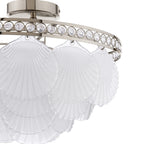 Laura Ashley Caverton 4 Light Semi-Flush Polished Nickel and White Glass LA3756609-Q