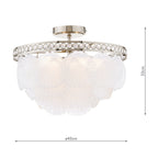Laura Ashley Caverton 4 Light Semi-Flush Polished Nickel and White Glass LA3756609-Q