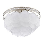 Laura Ashley Caverton 4 Light Semi-Flush Polished Nickel and White Glass LA3756609-Q