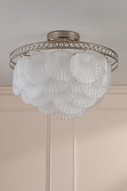 Laura Ashley Caverton 4 Light Semi-Flush Polished Nickel and White Glass LA3756609-Q