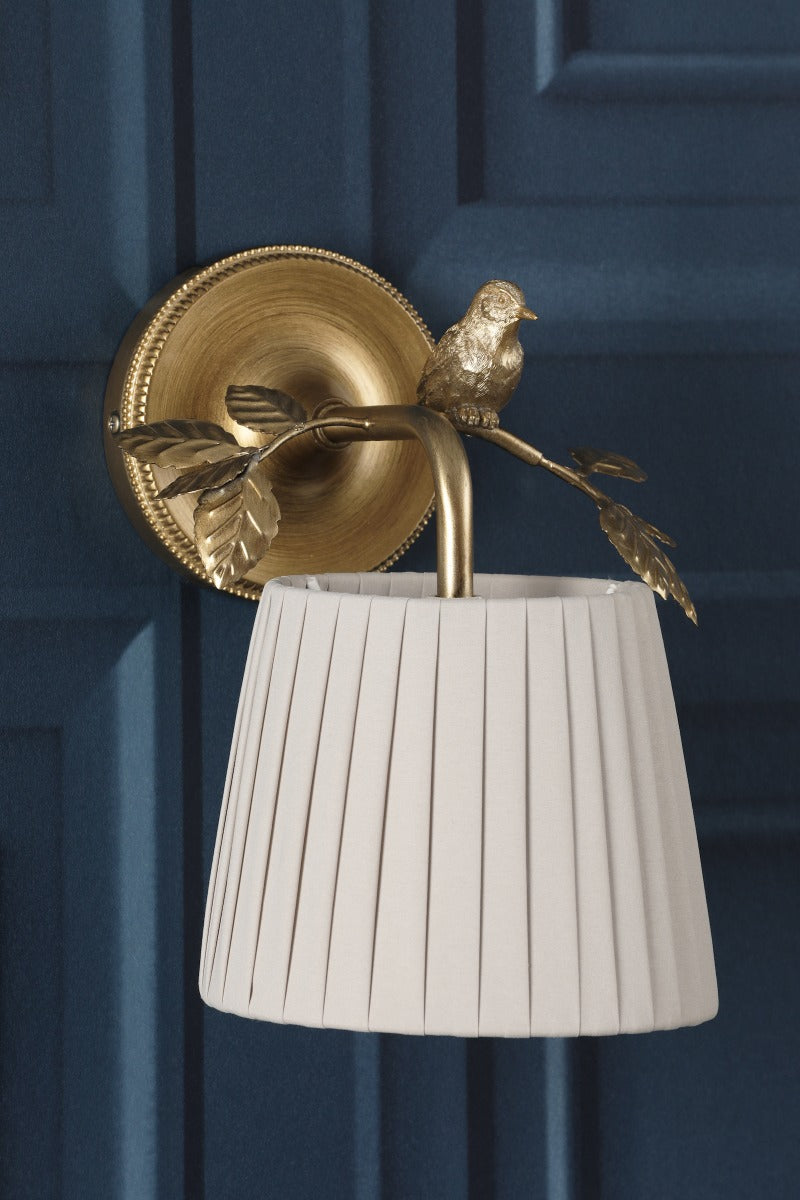 Laura Ashley Egelton Wall Light Aged Brass With Shade LA3756615-Q