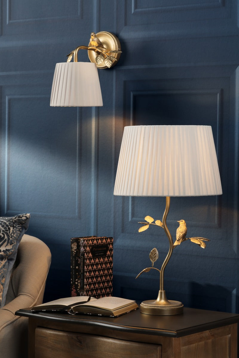 Laura Ashley Egelton Wall Light Aged Brass With Shade LA3756615-Q