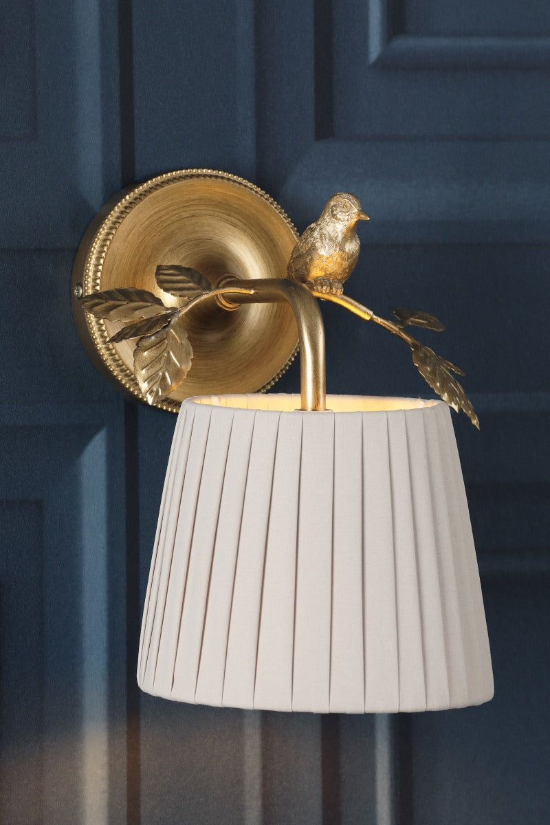 Laura Ashley Egelton Wall Light Aged Brass With Shade LA3756615-Q