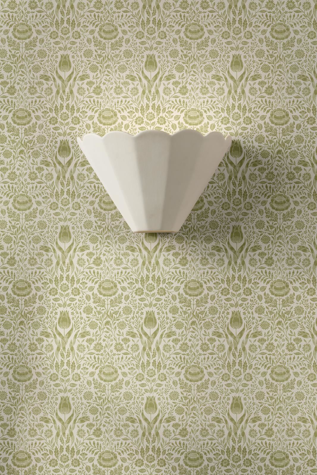 Laura Ashley Scallop Wall Washer White Ceramic LA3756707-Q