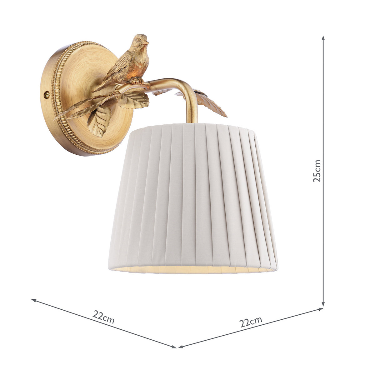Laura Ashley Egelton Wall Light Aged Brass With Shade LA3756615-Q