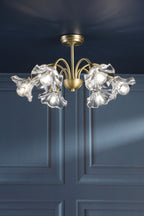 Laura Ashley Kerswell 6 Light Semi-Flush Matt Antique Brass and Glass LA3756582-Q