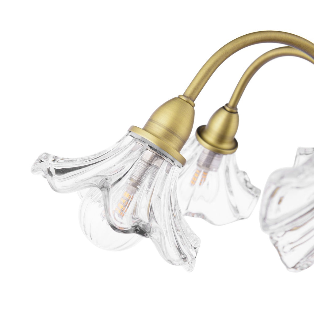 Laura Ashley Kerswell 6 Light Semi-Flush Matt Antique Brass and Glass LA3756582-Q