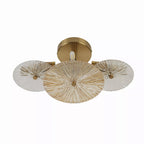 Wagon Wheel 6 Light Wall Or Flush Ceiling Light In Bronze Finish With Amber Glass 88210-6BZ