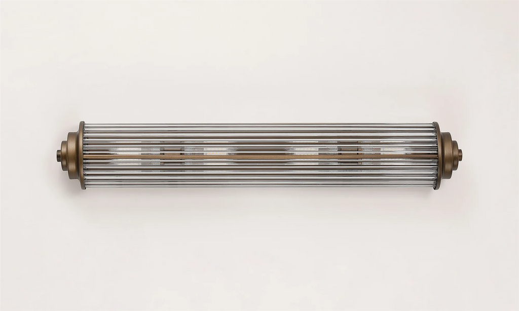 Pillar 4 Light Bathroom Wall Light In Bronze And Clear Glass Rods IP44 G9