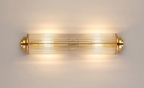 Pillar 2 Light Bathroom Wall Light In Gold And Clear Glass Rods IP44 E14