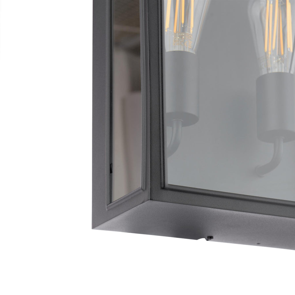 Dar Wisebuys Mazin 2 Light Outdoor Wall Light In Black IP44 MAZ5022