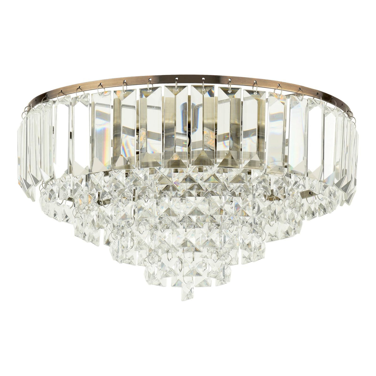 Laura Ashley Vienna 3 Light Flush Crystal and Antique Brass LA3756756-Q