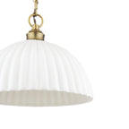 Laura Ashley Durford Large Pendant Matt Antique Brass and White LA3756726-Q