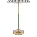 Laura Ashley Denwick Table Lamp Matt Antique Brass and Satin Green With Shade LA3756677-Q