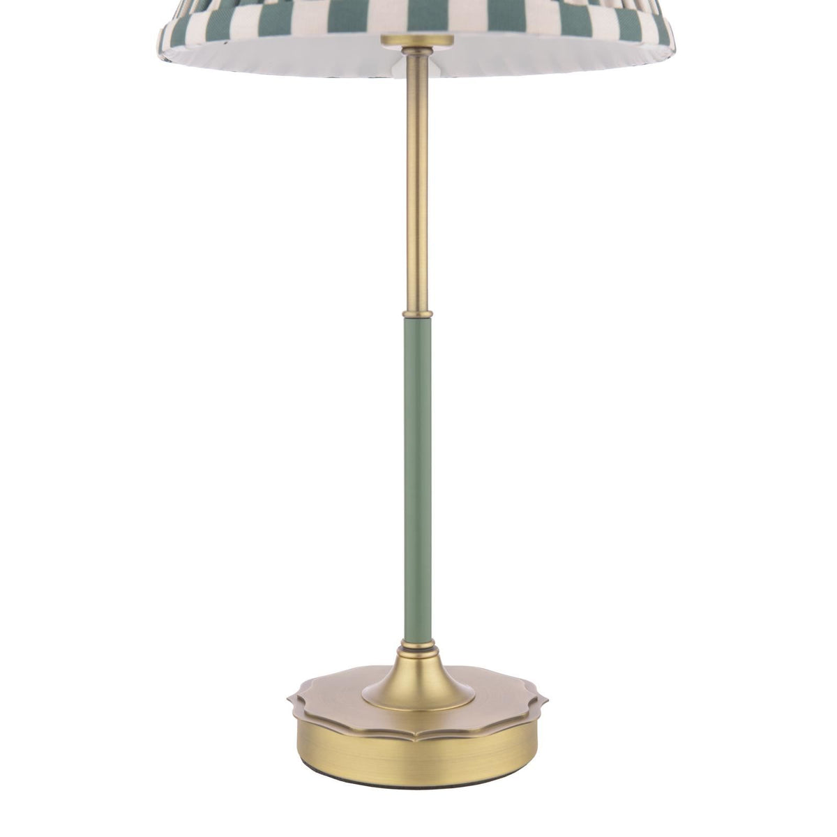Laura Ashley Denwick Table Lamp Matt Antique Brass and Satin Green With Shade LA3756677-Q