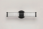 Pillar Up And Down 2 Light Bathroom Wall Light In Satin Black And Clear Glass Rods IP44 E14