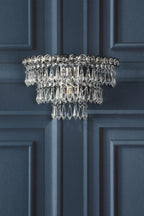 Laura Ashley Enid Wall Light Faceted Glass and Polished Nickel LA3727749-Q