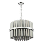 Imani 12 Light Pendant Polished Chrome and Smoked Ribbed Glass IMA1250