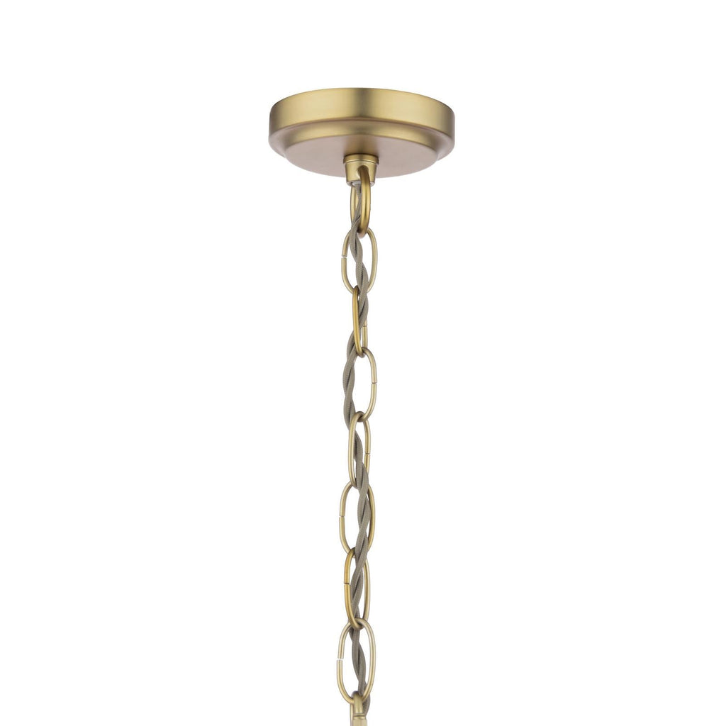 Laura Ashley Durford Large Pendant Matt Antique Brass and White LA3756726-Q
