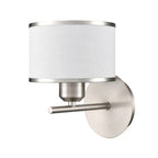 Franklite Polaris Single Wall Light In Satin Nickel With Fabric Shade FL2497-1