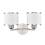 Franklite Sirius 2 Light Wall Light In Satin Nickel With Off White Shade FL2495-2
