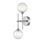 Franklite Abstraction Bathroom 2 Light Wall / Ceiling Light In Chrome With Ribbed Glass FL2464-2