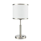 Franklite Polaris Table Lamp In Satin Nickel With Fabric Shade TL211