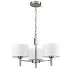 Franklite Barolo 3 Light  Ceiling Light In Satin Nickel With Off White Shades FL2494-3