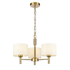 Franklite Barolo 3 Light Ceiling Light In Aged Brass With Off White Shades FL2471-3